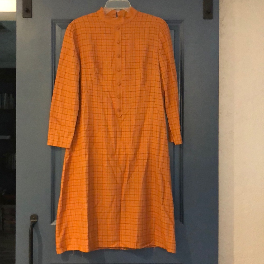 Vintage Plaid Midi Dress